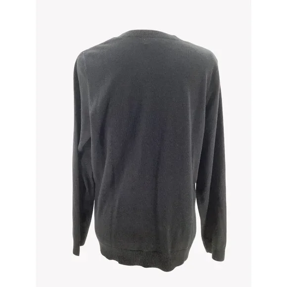 Croft & Barrow Womens XL Argyle Button-Front Cardigan Sweater Black Beige White - Picture 4 of 8